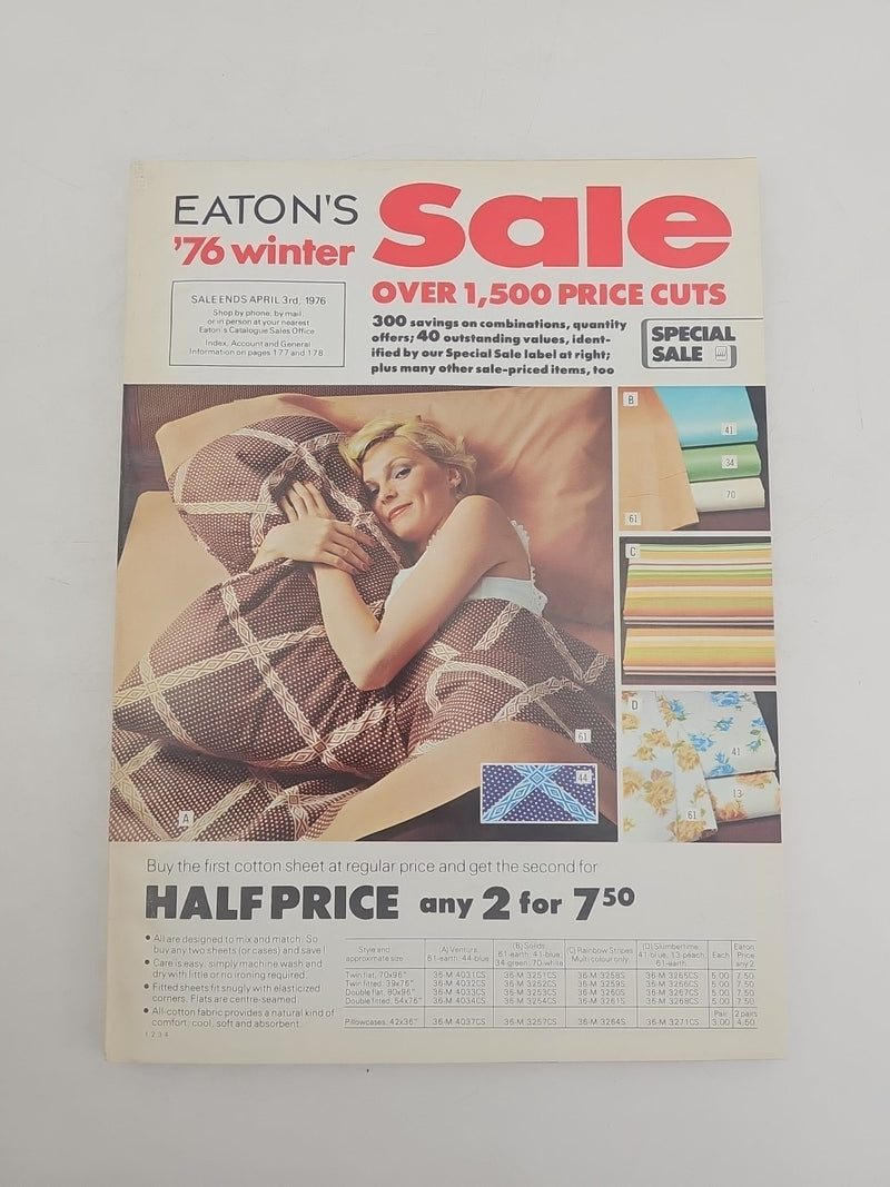 Eaton's Winter Sale 1976 Catalog Fashion Furniture Electronics