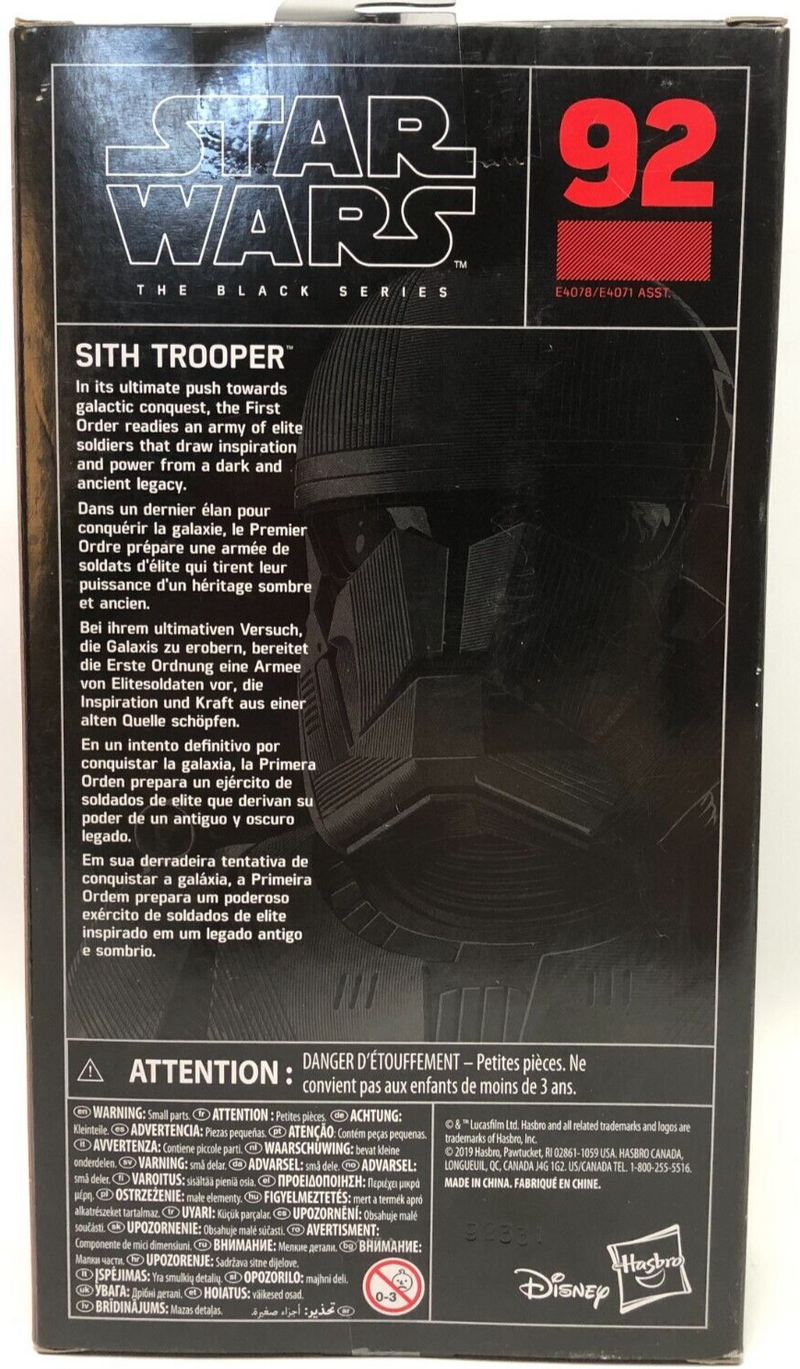 Sith Trooper Star Wars The Black Series #92 2019 Hasbro