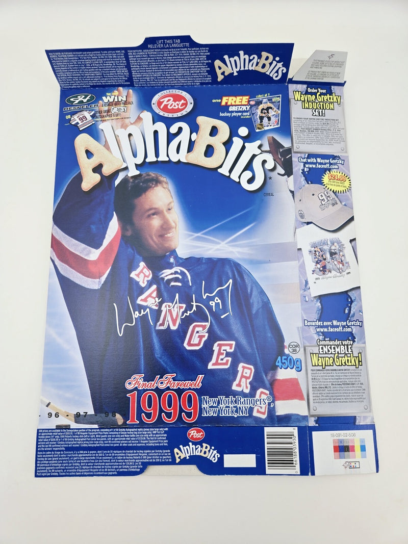 Wayne Gretzky New York Rangers NHL Hockey 1999 Cereal Box Moment 7/7 Alpha-bits