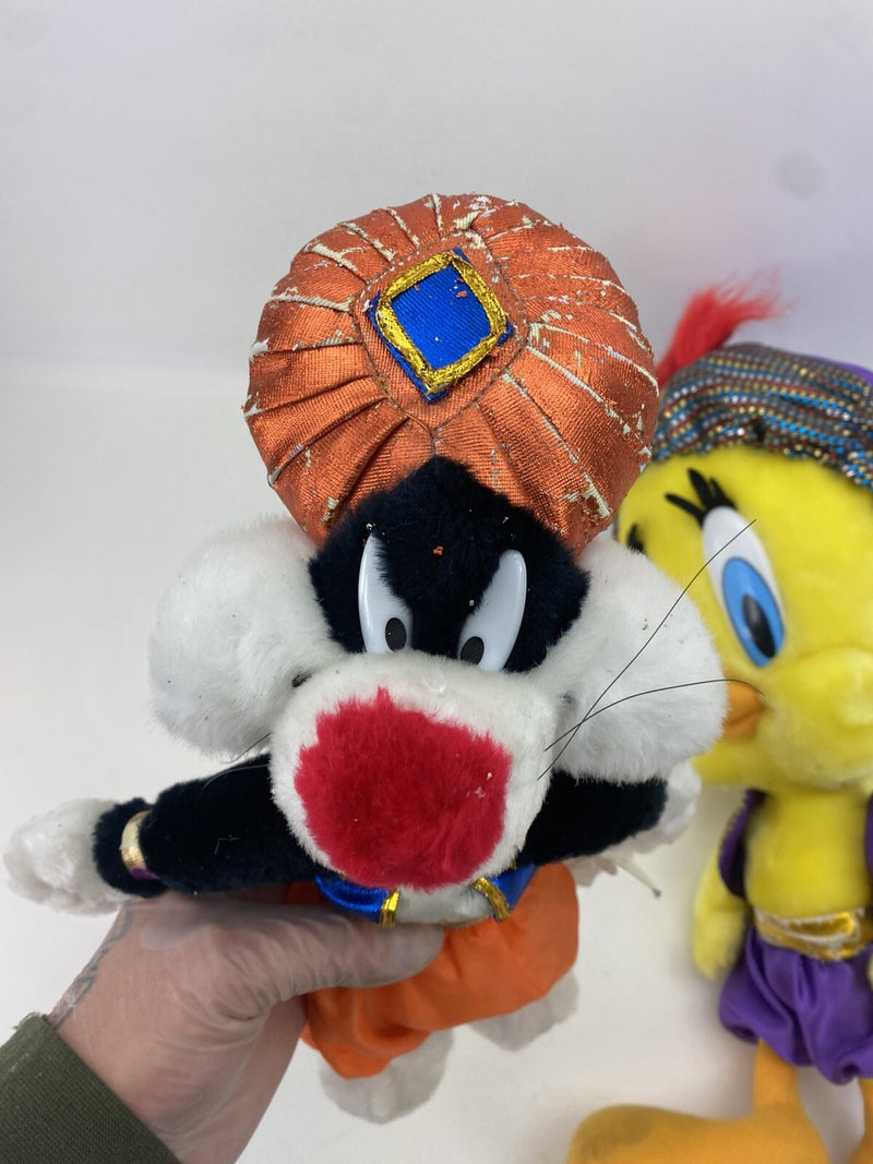 Vintage Looney Tunes Sylvester Genie Plush 16" New With Tags & Tweety 24 Inch