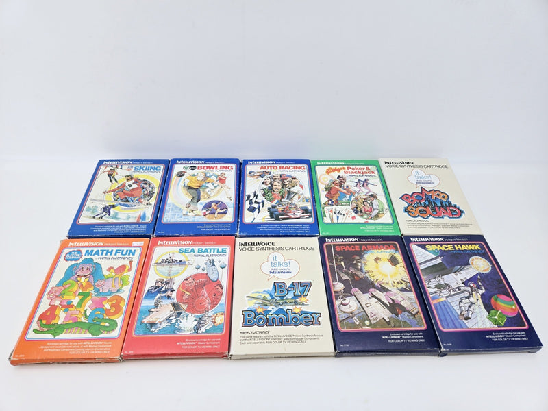 Lot of 10 Intellivision Video Games In Box Vintage Lot #1
