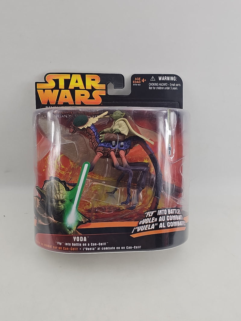 Star Wars Revenge Of The Sith Yoda Can-Cell Hasbro Action Figure Fly In Battle