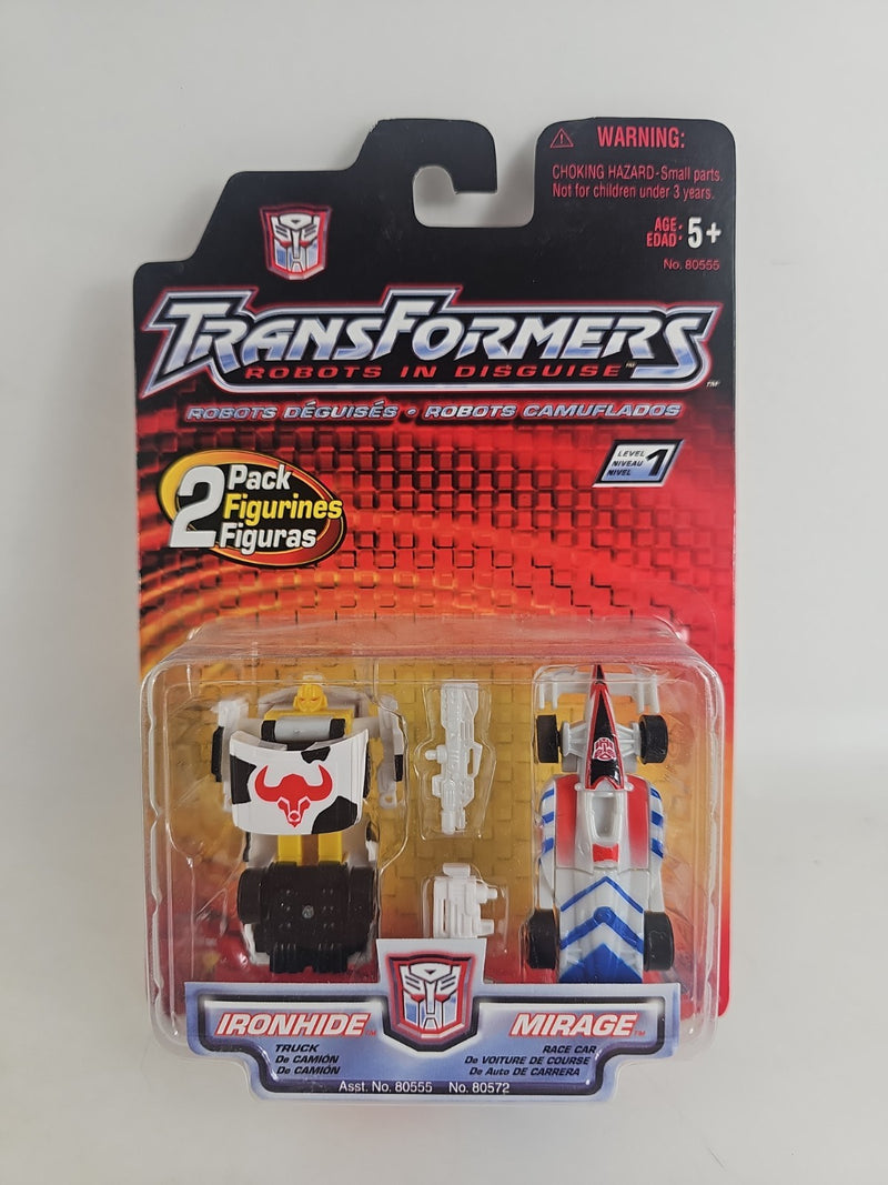 2001 Transformers 2 Pack Figurines IRONHIDE AND MIRAGE Hasbro NEW