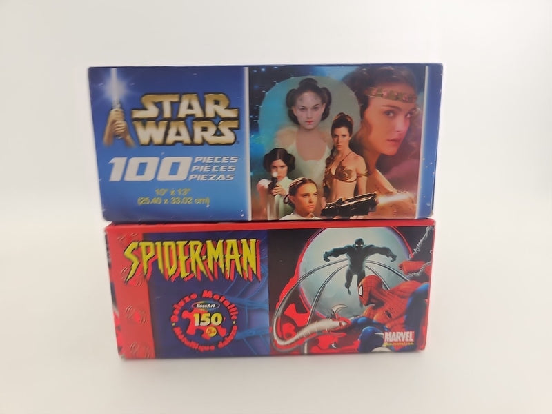 LOT of 2 Jigsaw Puzzles 150 Pc. Spider-Man, 100 Pilc. Star Wars Mother/Daughter