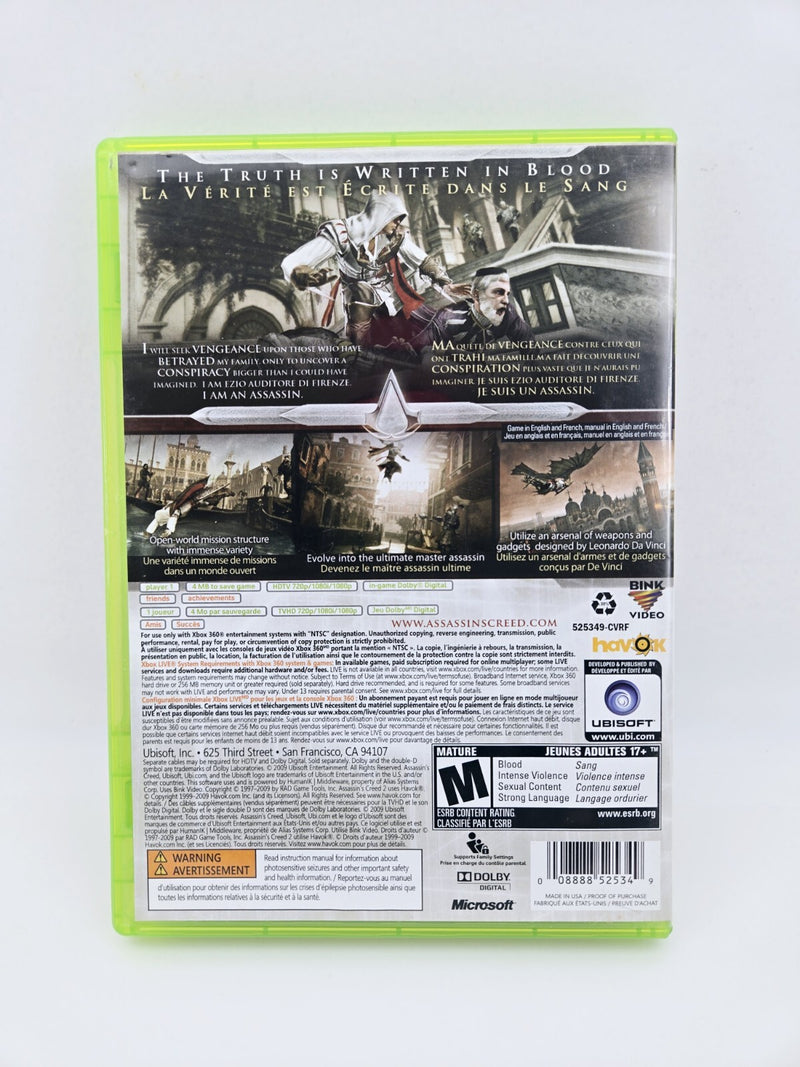 Xbox 360 Cib Complete In Box Tested And Working Assassins Creed 2 Single Disc