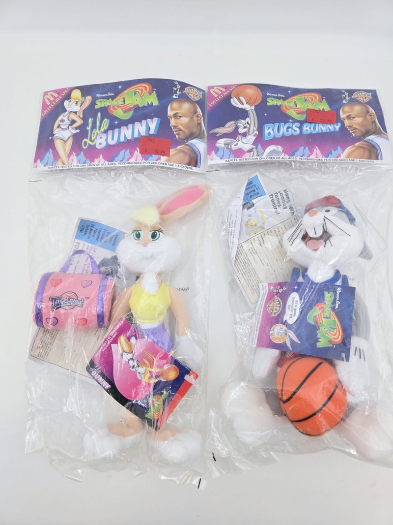 Vintage 1996 McDonald's Warner Bros. Space Jam Tune Squad Plush BUGS BUNNY LOLA
