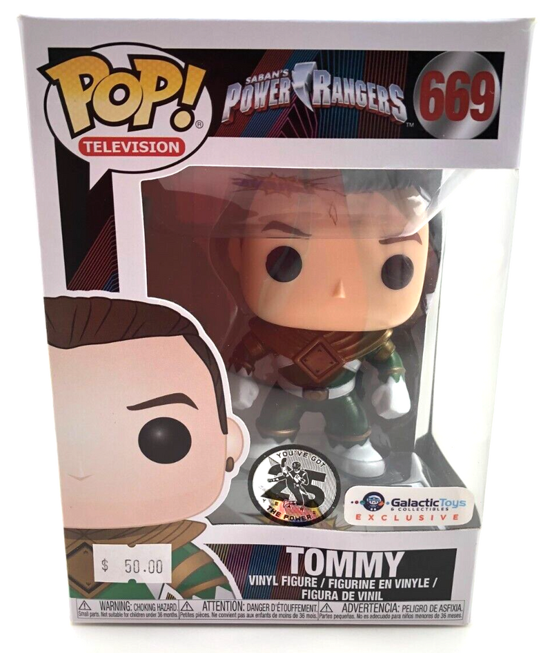 Tommy Green Ranger without Helmet Galactic Toys Exclusive Funko Pop 669