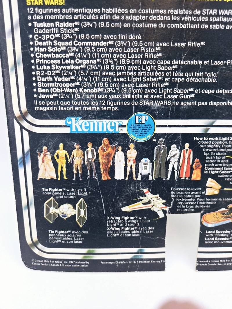 STAR WARS GDE SAND PEOPLE TUSKEN RAIDER KENNER CANADA CANADIAN 1977 12 BACK CARD