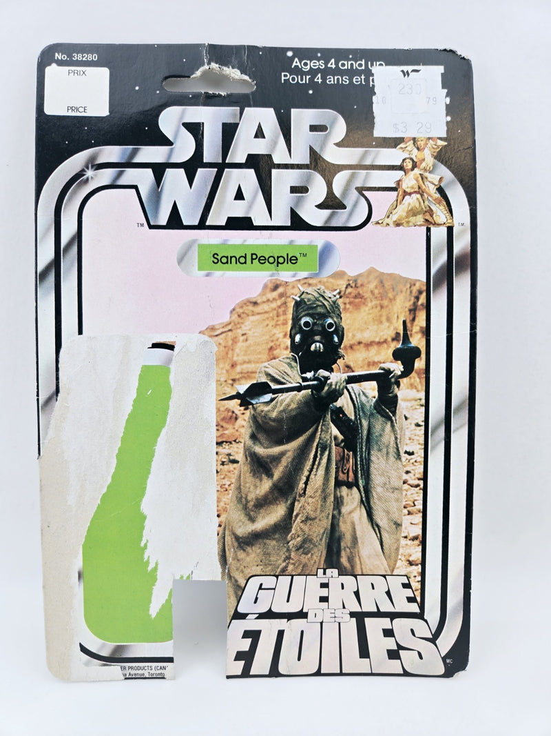 STAR WARS GDE SAND PEOPLE TUSKEN RAIDER KENNER CANADA CANADIAN 1977 12 BACK CARD