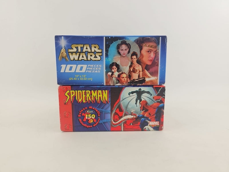 LOT of 2 Jigsaw Puzzles 150 Pc. Spider-Man, 100 Pilc. Star Wars Mother/Daughter