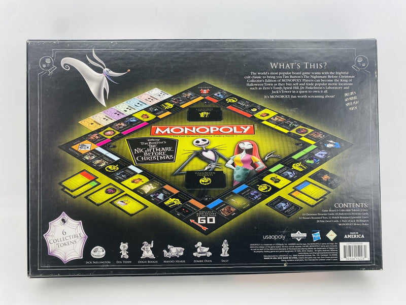 Monopoly Disney Tim Burton's The Nightmare Before Christmas Minty 100% Complete