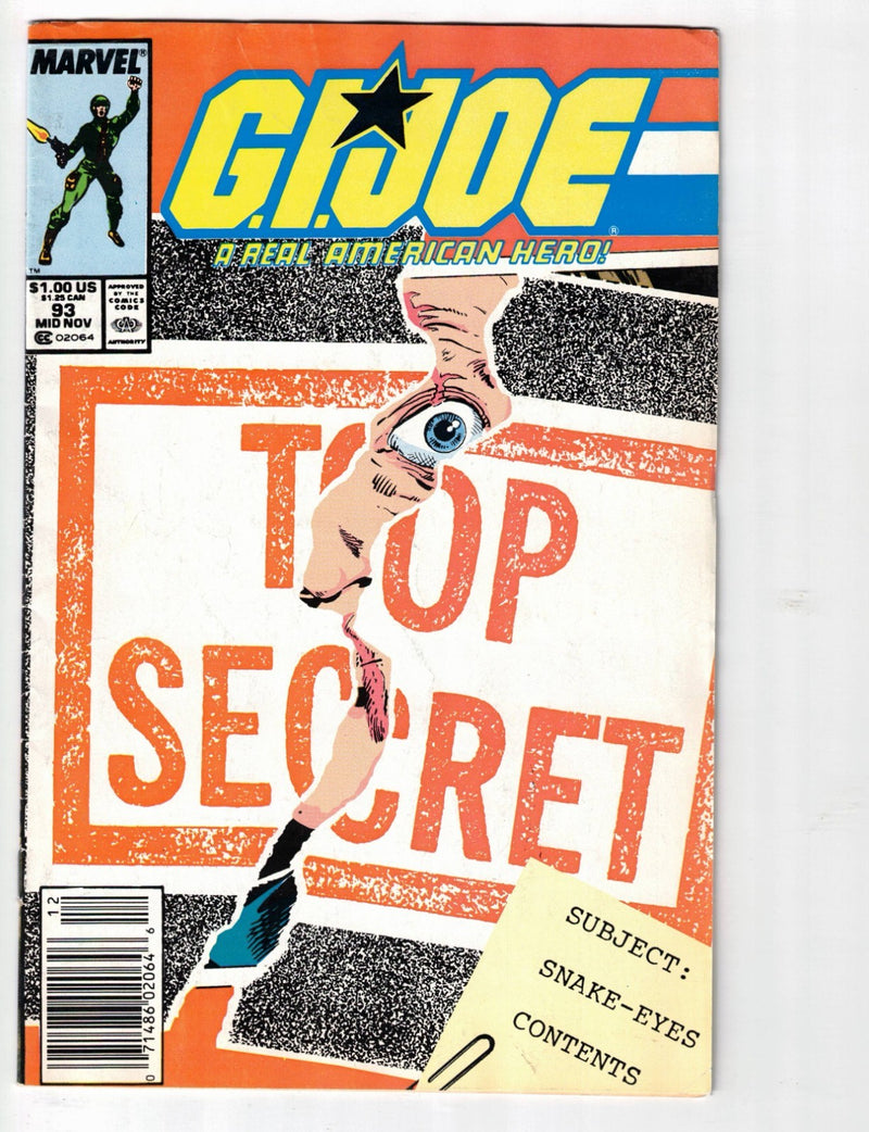 G.I. Joe A Real American Hero #93 1989 Newsstand Variant