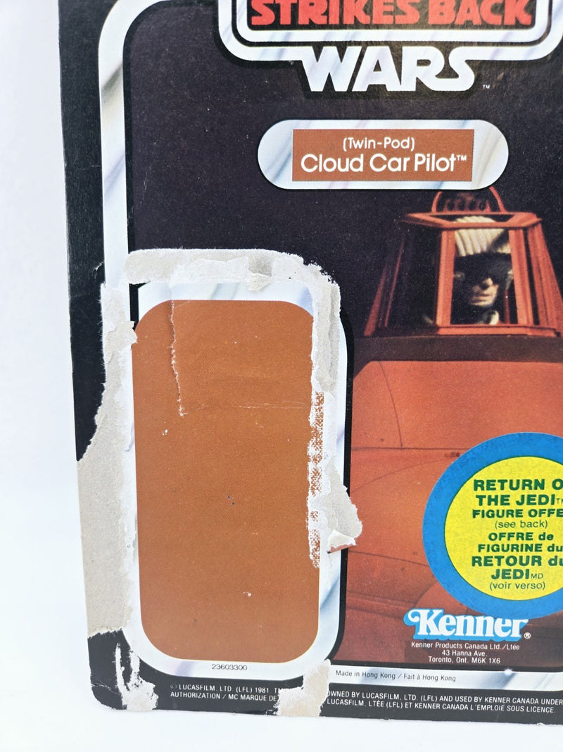 GDE 1982 Star Wars CLOUD CAR PILOT Kenner Canada Transition Card Back 45 BACK !!