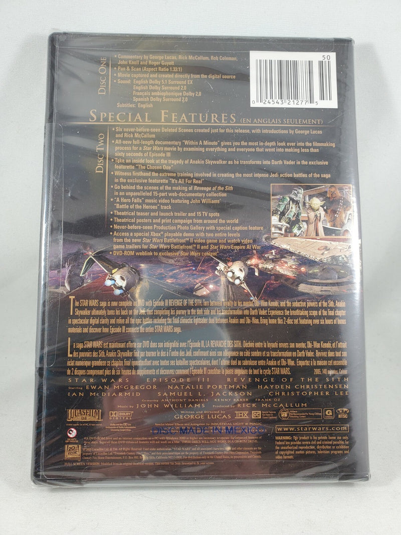 Star Wars Episode III: Revenge of the Sith (DVD, 2005, 2-Disc Set, Canadian Ful…