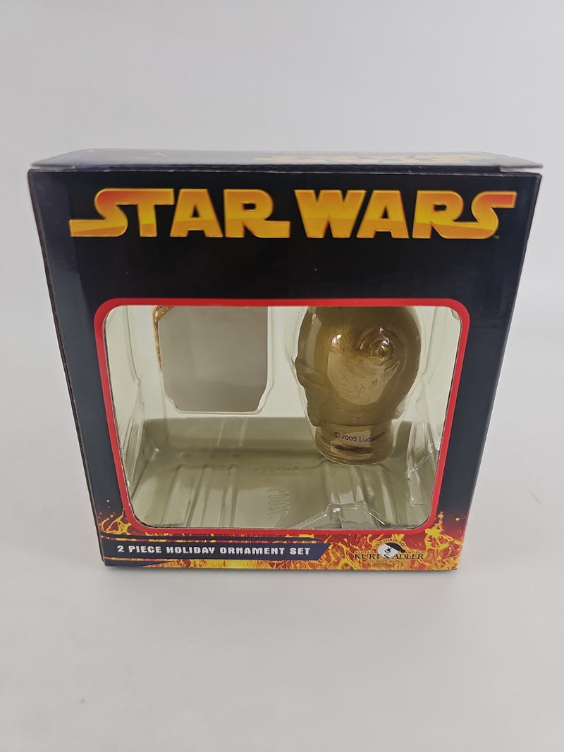 STAR WARS 2 Piece Holiday Christmas Tree Ornament Set C3PO & Phantom Menace