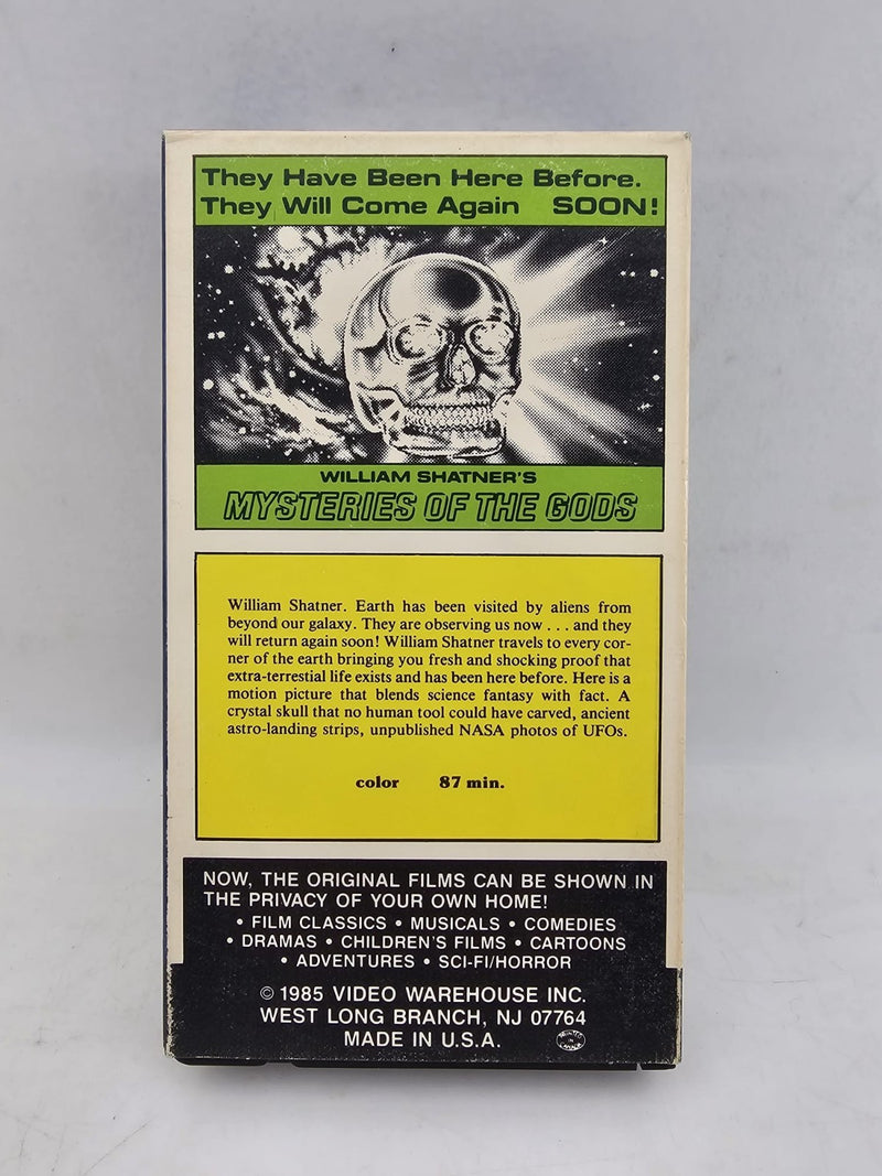 MYSTERIES OF THE GODS Vintage ORIGINAL VIDEO WAREHOUSE William Shatner