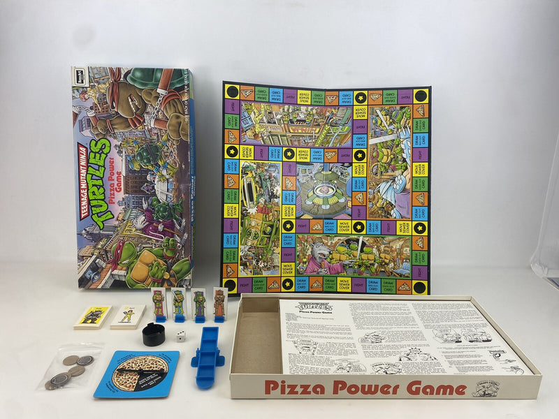 1987 Teenage Mutant Ninja Turtles Pizza Power Game RoseArt 100% Complete Great