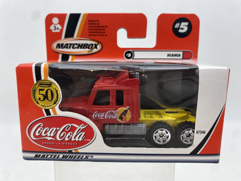 Matchbox Coca Cola Coke Scania Semi Truck #5 Mattel Wheels New in Box