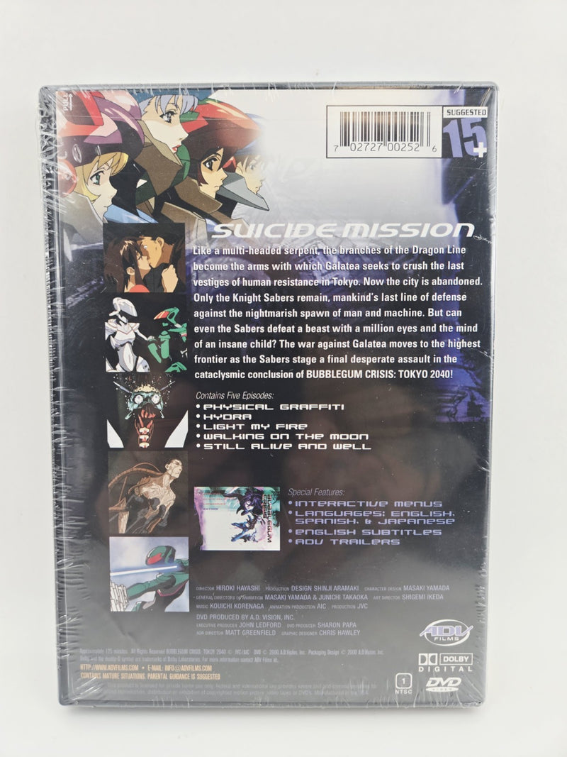 Bubblegum Crisis Tokyo 2040 Vol. 6 For All Mankind (DVD 2001) Hiroki Hayashi