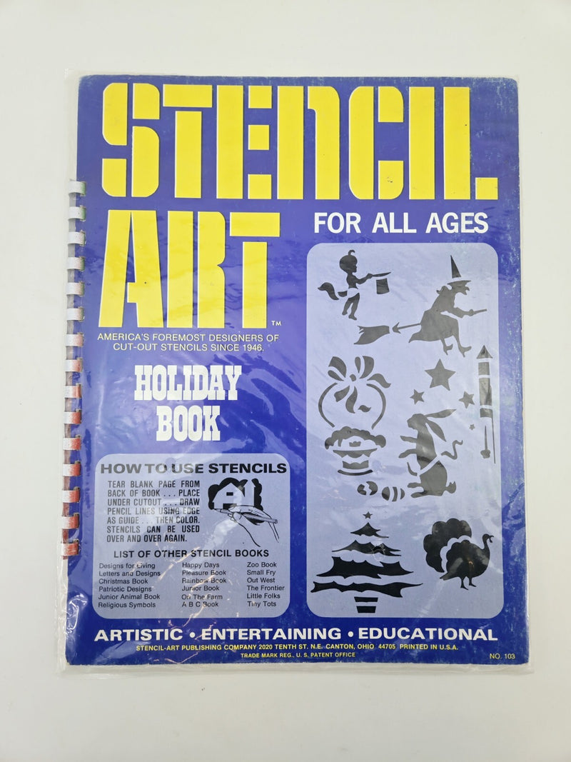 Vintage Stencil Art Rainbow Holiday Happy Days ABC Book Books Lot 1960s Rare