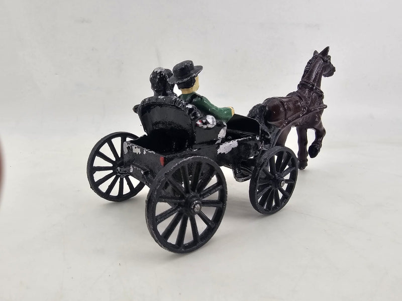 VTG Amish Lancaster Cast Iron Horse Drawn Carriage & Riders