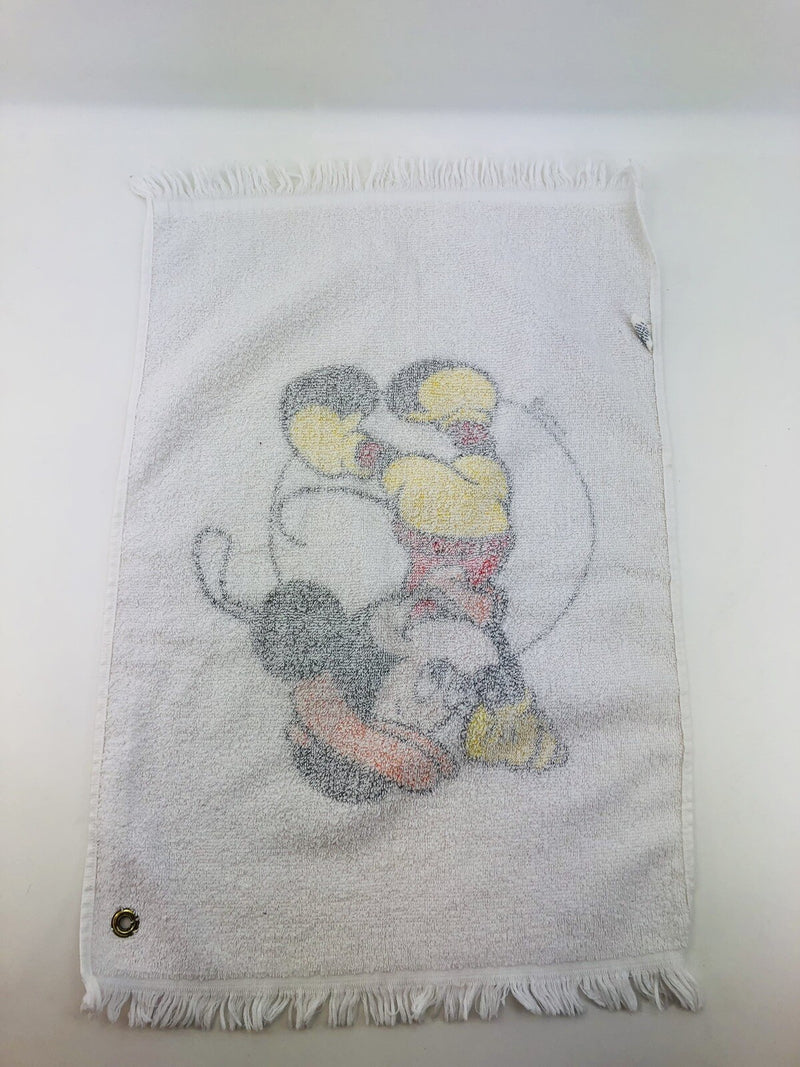 Vintage Disney Mickey Mouse Golf Towel Cotton Made in USA  24" x 16" Clean!