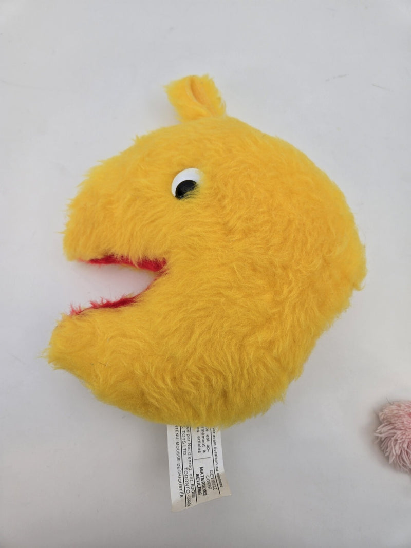 Rare 1980’s PAC-MAN Plush With Ghost Arcade Toy Vintage Carnival Prize CLEAN
