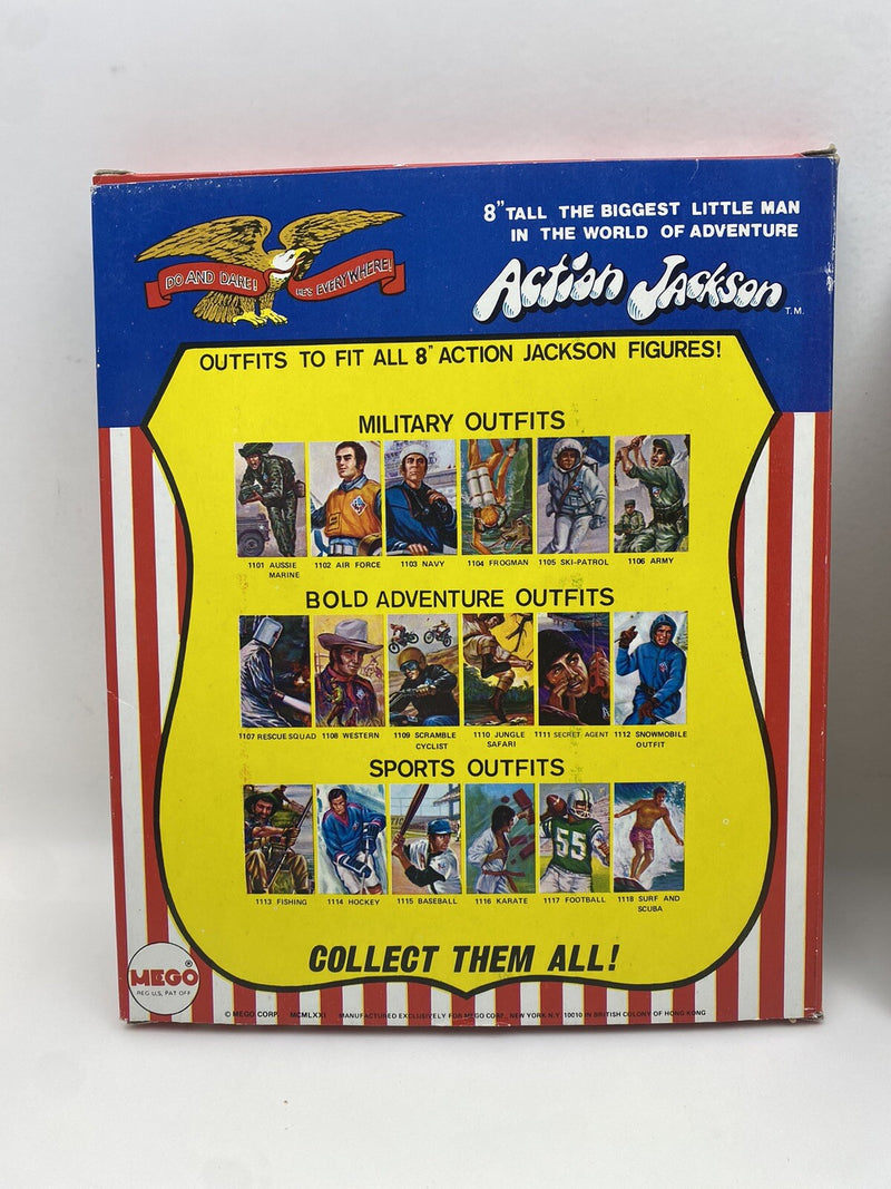 VINTAGE  MEGO  ACTION  JACKSON  ACTION  FIGURE  WITH  STICKERS  Dog Tag Outfit