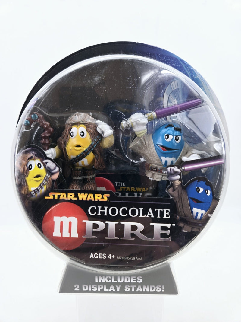 Star Wars Chocolate Mpire Chewbacca Mace Windu Figure Set M&M's Hasbro 2005