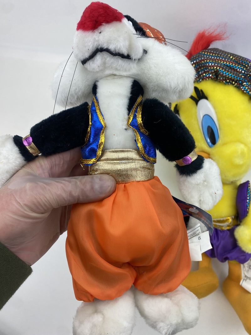 Vintage Looney Tunes Sylvester Genie Plush 16" New With Tags & Tweety 24 Inch