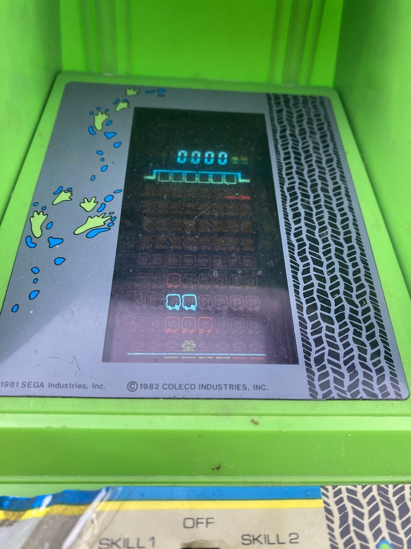 Frogger Vintage 1982 Mini Table Top Handheld Arcade Video Game Sega Coleco Works
