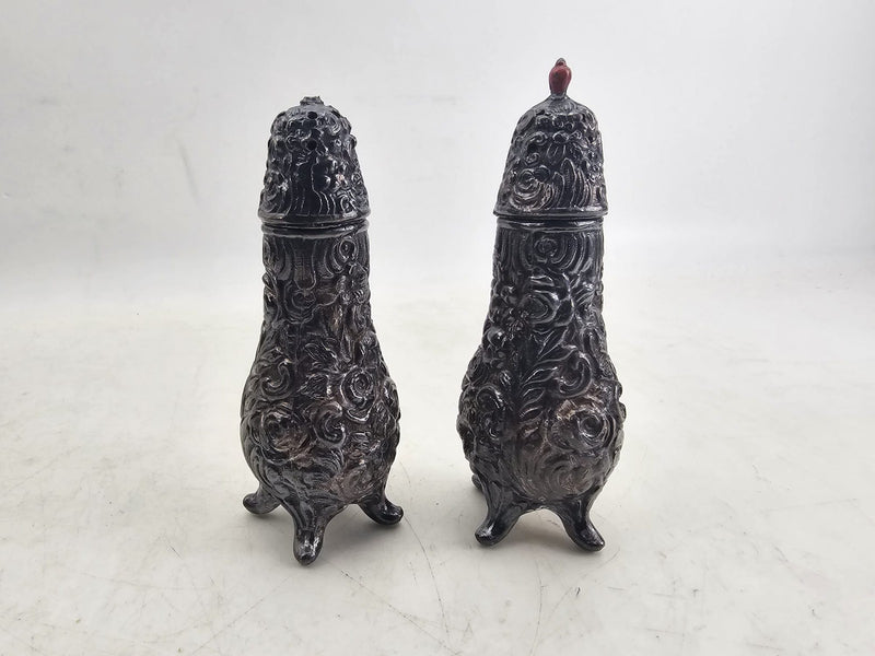 Vintage Viking  silver plate salt pepper shakers EP lead  Set Of 2