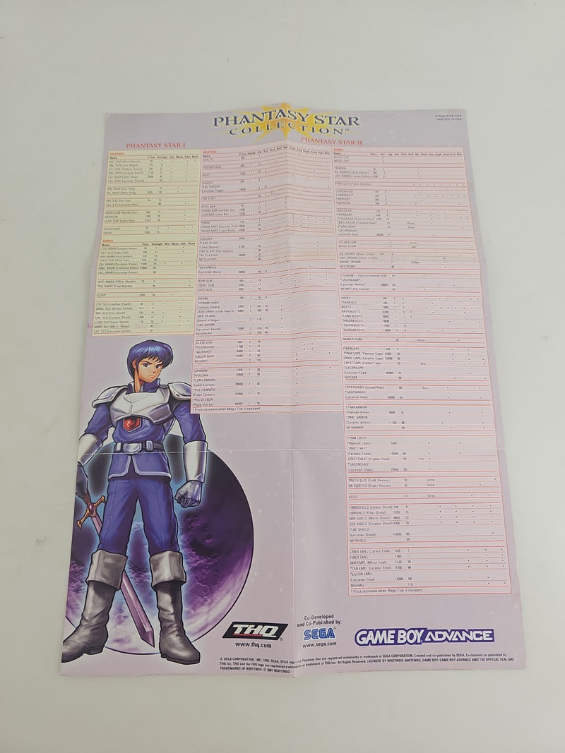 Fantasystar Collection Poster Insert Game Boy Advance