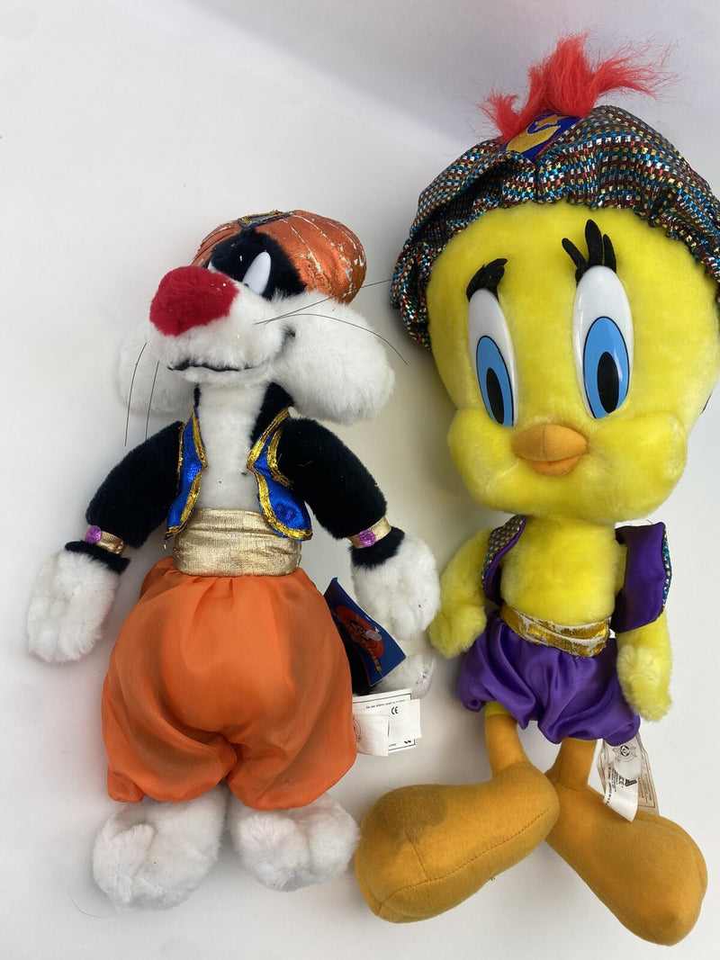Vintage Looney Tunes Sylvester Genie Plush 16" New With Tags & Tweety 24 Inch