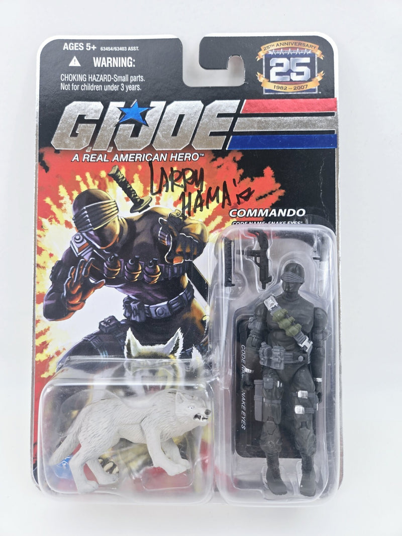 GI Joe Cobra 25th Anniversary Snake Eyes w/ Timber SIGNED BY LARRY HAMA MUST SEE