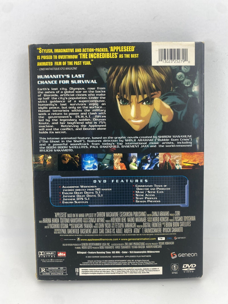 Appleseed (DVD, 2005) Anime Watched Once And Returned To Case