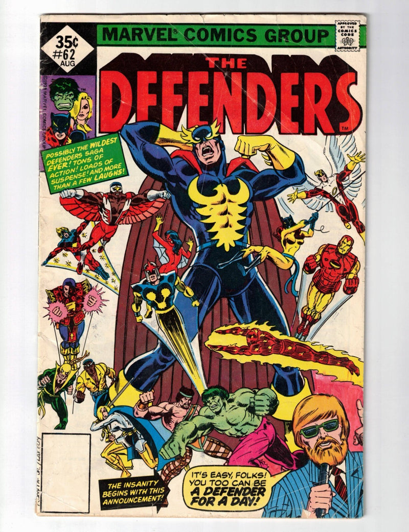 Defenders #62 1978 Variant Cover