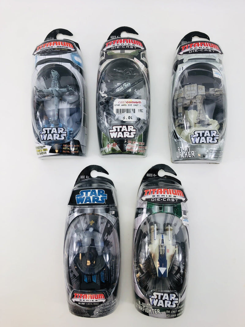 Star Wars Titanium Series Lot A Wing ATAT ATAP B WING TRADE FEDERATION AAT