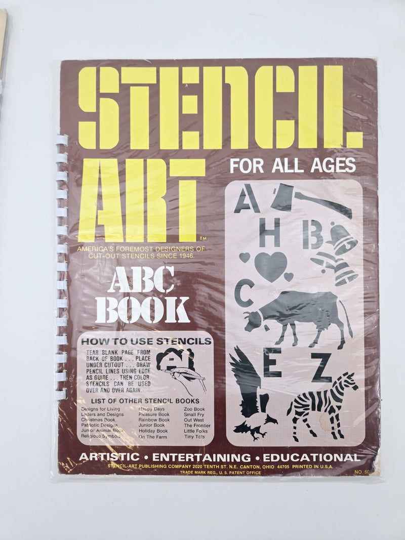 Vintage Stencil Art Rainbow Holiday Happy Days ABC Book Books Lot 1960s Rare