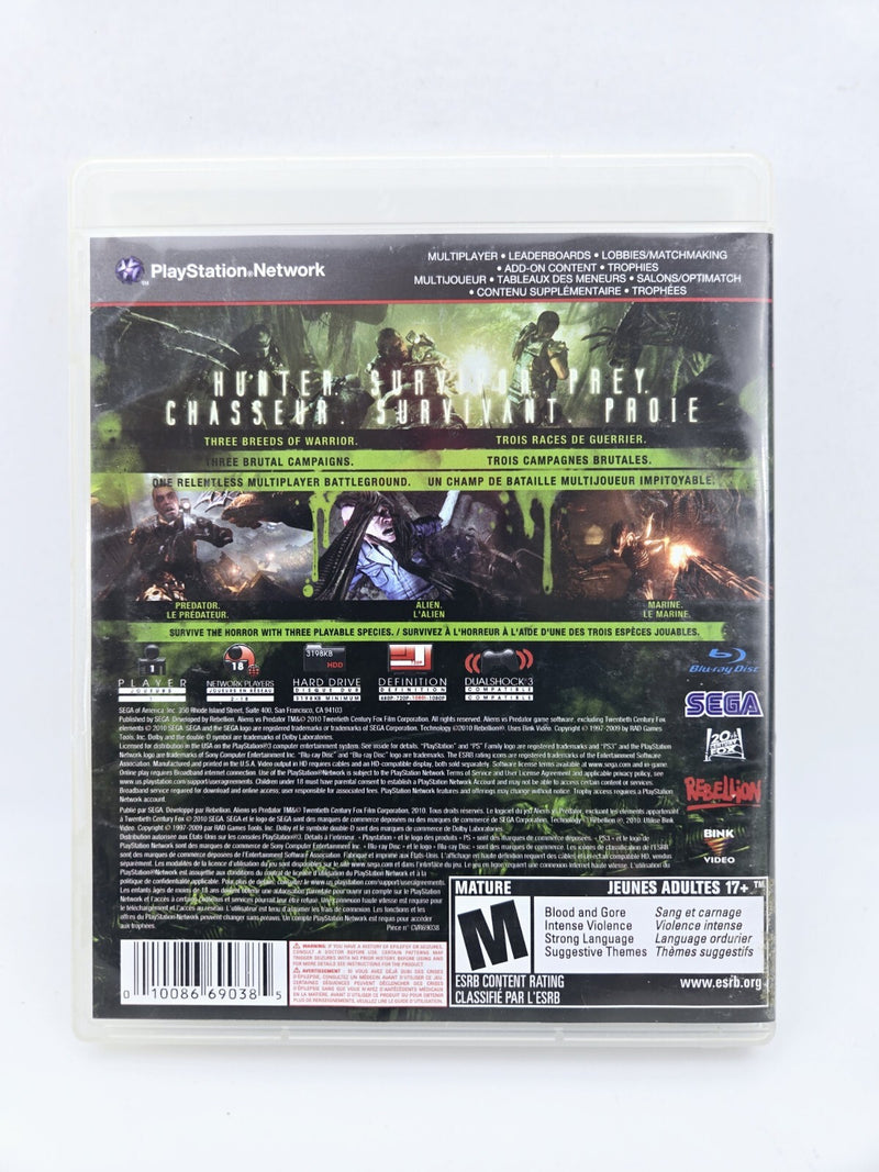 ps3 Playstion 3 Cib Complete In Box Aliens VS Predator