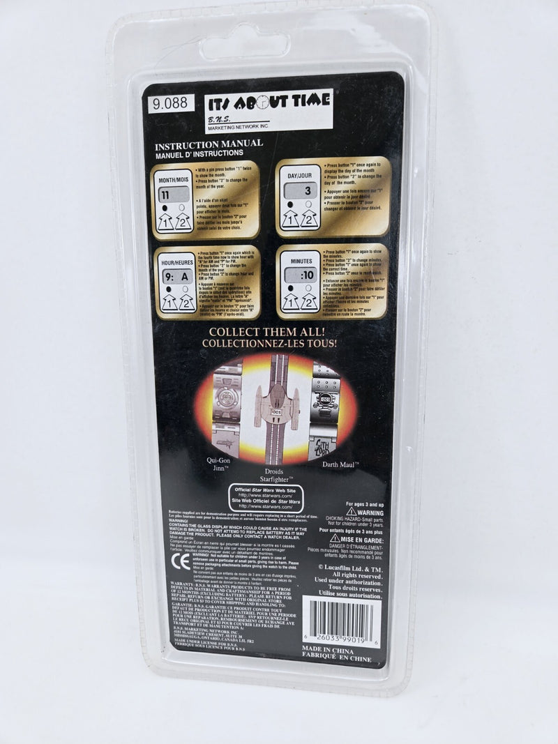 Vintage Star Wars Episode 1 Watch Droids Starfighter 1999 SEALED
