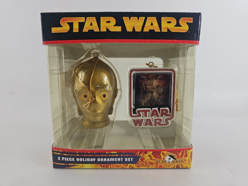 STAR WARS 2 Piece Holiday Christmas Tree Ornament Set C3PO & Phantom Menace