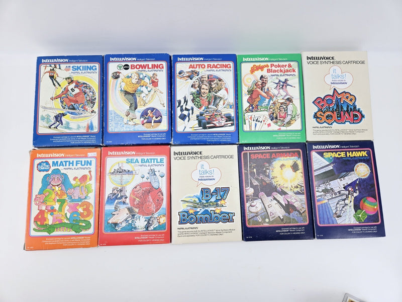 Lot of 10 Intellivision Video Games In Box Vintage Lot #1