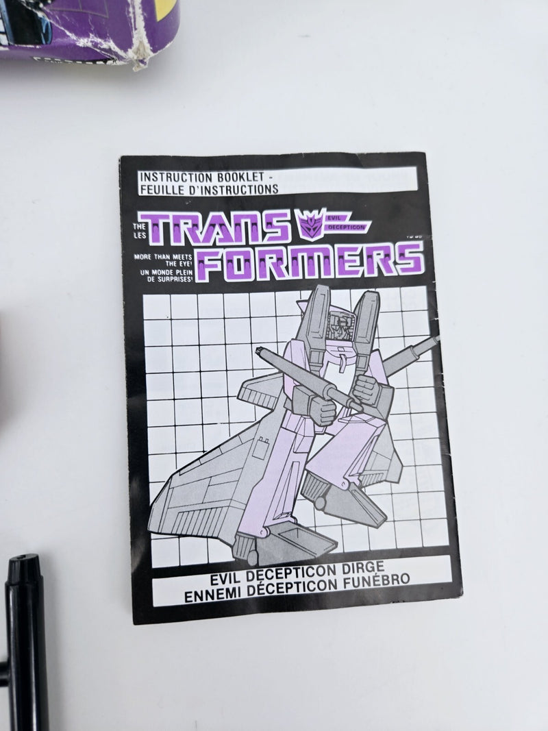 Dirge 1985 G1 TRANSFORMERS Vintage 100% COMPLETE CANADIAN BOX INSTRUCTIONS AUTH