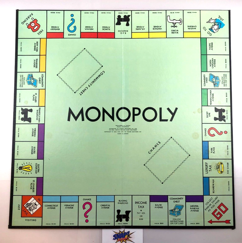 Monopoly Board Game Vintage Complete Open Box Item Parker Brothers Used