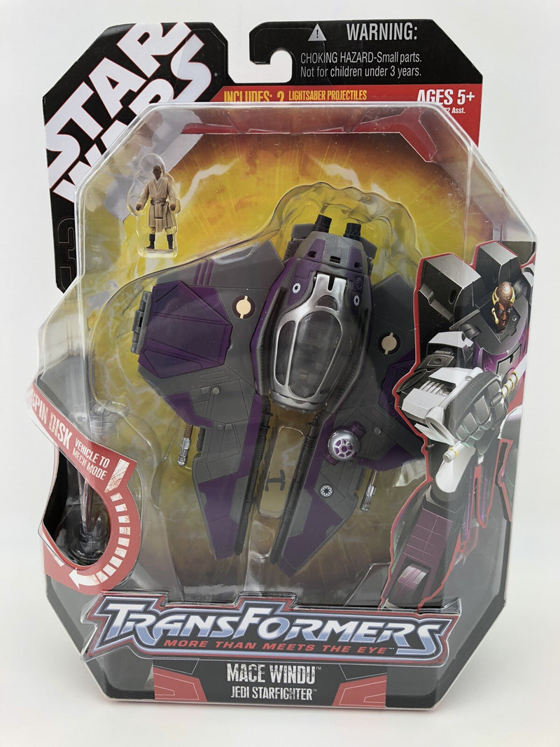 Star Wars Transformers Crossover Mace Windu Jedi Starfighter 2007 Hasbro