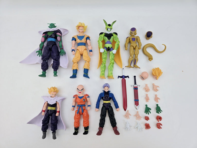 Vintage Lot Of 7 Bootleg Dragon Ball Z Figures ACCESSORIES Knock Off Ko Mexico?