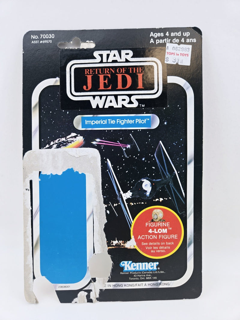 GDE 1982 Star Wars IMPERIAL TIE FIGHTER PILOT Kenner Canada Transition Card Back