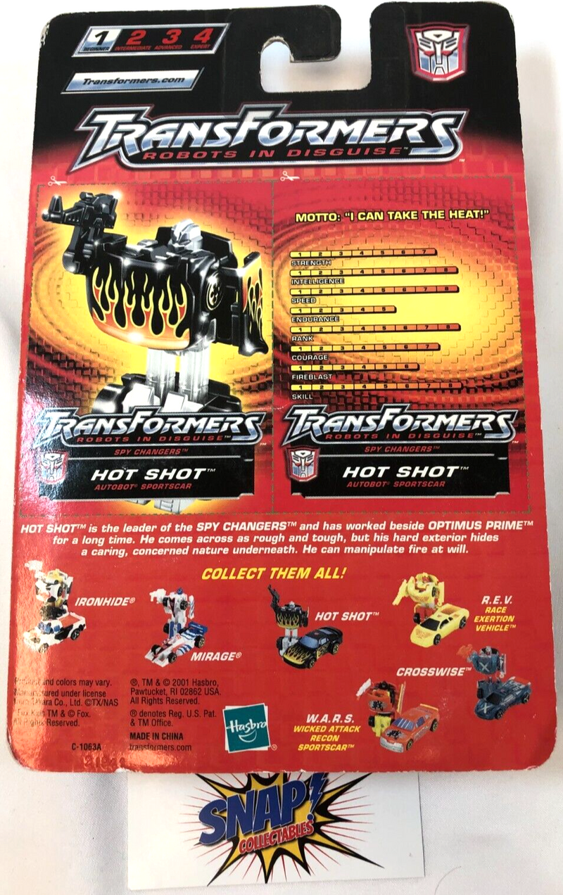 Hot Shot - Transformers - Spy Changers - Fox Kids - 2001 Hasbro (See Photos)