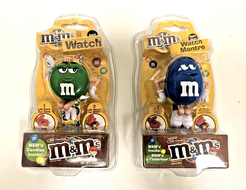 M&M's 2007 Watch set of 2 M&M 3D Digital Wrist Watch-NEW In Orig. Packaging